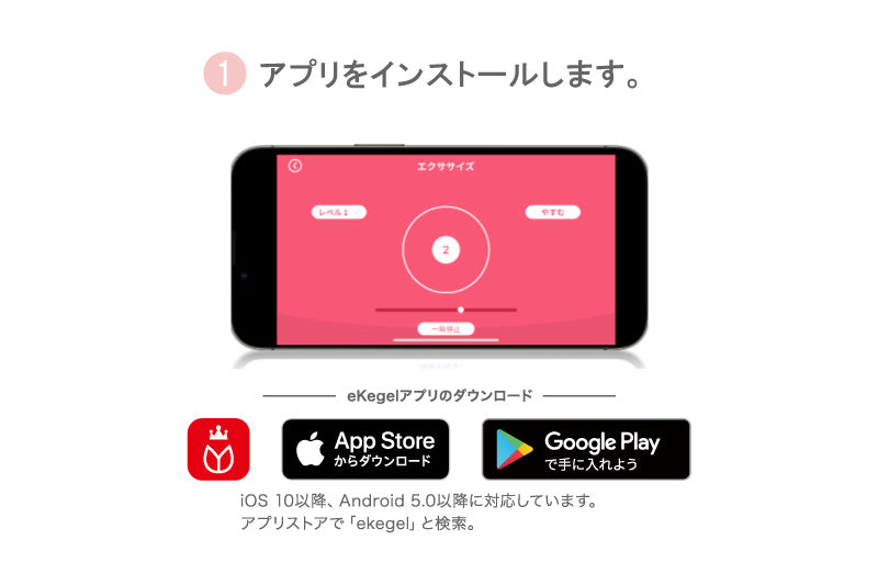 【膣トレ】【スマホアプリで骨盤底筋のチェック＆エクササイズができる！】eKegel Lite（イーケーゲルライト）